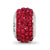 Red Full Swarovski Crystal Charm Bead in Sterling Silver