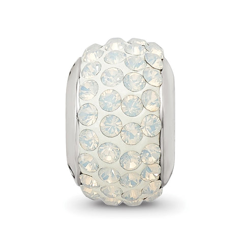 Cream Full Swarovski Crystal Charm Bead in Sterling Silver