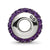 Purple,Violet Full Swarovski Crystal Charm Bead in Sterling Silver