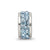 Sky Blue Double Row Swarovski Crystal Charm Bead in Sterling Silver
