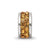 Orange Double Row Swarovski Crystal Charm Bead in Sterling Silver
