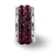 Dark Maroon Double Row Swarovski Charm Bead in Sterling Silver