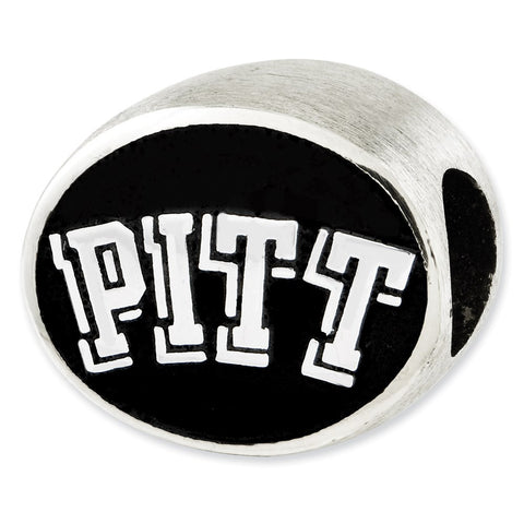 Sterling Silver Antiqued University of Pittsburgh Collegiate Bead