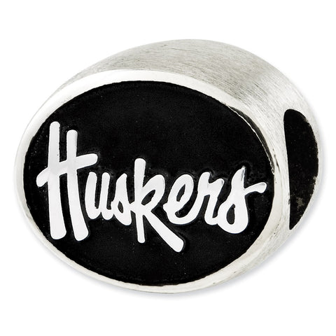 Sterling Silver Antiqued University of Nebraska Collegiate Bead