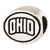 Antiqued Ohio University Collegiate Charm Bead in Sterling Silver