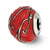 Red/Silver Striped Italian Murano Charm Bead in Sterling Silver