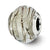 Sterling Silver Clear/Silver Striped Italian Murano Bead Charm hide-image