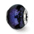 Purple Italian Murano Glass Charm Bead in Sterling Silver