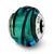 Sterling Silver Teal w/Black Stripes Italian Murano Bead Charm hide-image