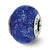 Sterling Silver Dark Blue w/Silver Glitter Italian Murano Bead Charm hide-image