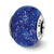 Dark Blue w/Silver Glitter Italian Murano Charm Bead in Sterling Silver