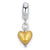 Sterling Silver Yellow Heart Italian Murano Dangle Bead Charm hide-image