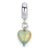 Sterling Silver Sea Foam Heart Ital. Murano Dangle Bead Charm hide-image
