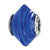 Sterling Silver Dark Blue Swirls Italian Murano Glass Bead Charm hide-image