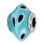 Powder Blue w/ Dots Italian Murano Charm Bead in Sterling Silver