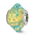 Sterling Silver Yellow/Teal Italian Murano Glass Bead Charm hide-image