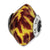 Yellow/Brown w/Glitter Overlay Glass Charm Bead in Sterling Silver