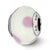Cream /Lt Purple Dots Italian Murano Charm Bead in Sterling Silver
