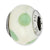 Cream/Lt Green Dots Italian Murano Charm Bead in Sterling Silver