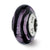 Sterling Silver Purple/Black Stripes Italian Murano Bead Charm hide-image