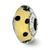 Gold w/Black Dots Italian Murano Charm Bead in Sterling Silver