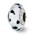 Silver w/Black Dots Italian Murano Charm Bead in Sterling Silver