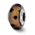 Sterling Silver Brown w/Black Dots Italian Murano Bead Charm hide-image
