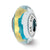 Turquoise/Silver/Gold Italian Murano Charm Bead in Sterling Silver