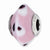 Light Pink w/Dots Italian Murano Charm Bead in Sterling Silver