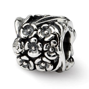 Sterling Silver Floral Bead Charm hide-image