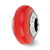 Red Italian Murano Glass Charm Bead in Sterling Silver