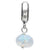 Sterling Silver Blue Dichoric Glass Dangle Bead Charm hide-image