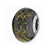 Grey w/Gold Foil Ceramic Charm Bead in Sterling Silver