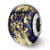 Sterling Silver Dark Blue w/Gold Foil Ceramic Bead Charm hide-image