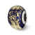 Dark Blue w/Gold Foil Ceramic Charm Bead in Sterling Silver