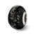 Black w/Platinum Foil Ceramic Charm Bead in Sterling Silver