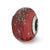 Red w/Platinum Foil Ceramic Charm Bead in Sterling Silver