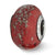 Sterling Silver Red w/Platinum Foil Ceramic Bead Charm hide-image