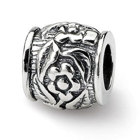 Sterling Silver Floral Bead Charm hide-image