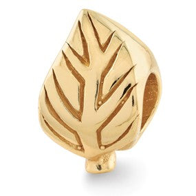 Gold Plated Leaf Design Bead Charm hide-image