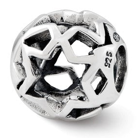 Sterling Silver Stars Bali Bead Charm hide-image