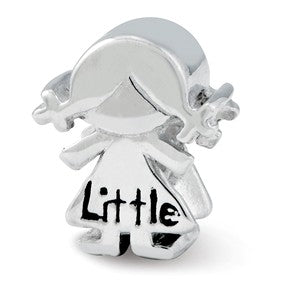 Sterling Silver Little Sister Girl Bead Charm hide-image