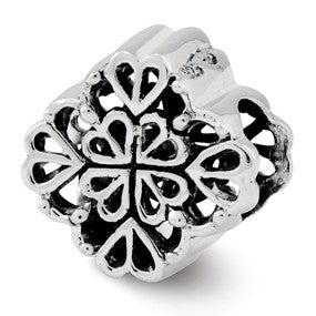 Sterling Silver Four Leaf Clover Bali Bead Charm hide-image