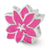 Pink Enameled Flower Charm Bead in Sterling Silver
