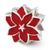 Red Enameled Flower Charm Bead in Sterling Silver