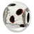 Italian Murano Silver & Burgandy Glass Charm Bead in Sterling Silver