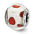 Italian Murano Silver & Red Glass Charm Bead in Sterling Silver