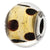 Italian Murano Yellow & Brown Glass Charm Bead in Sterling Silver