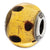 Italian Murano Dark Yellow & Brown Glass Charm Bead in Sterling Silver