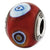 Sterling Silver Italian Dark Red w/Decorative Accents Glass Bea Charm hide-image